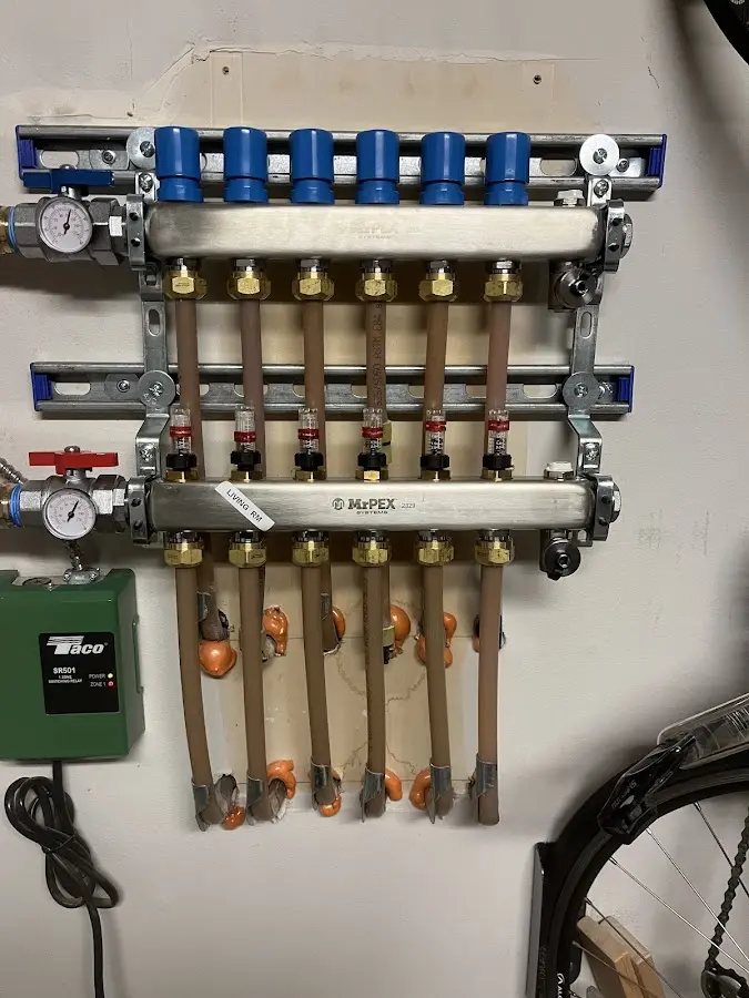 Plumber performing Gas Leak Detection at a residential property in Winona Lake